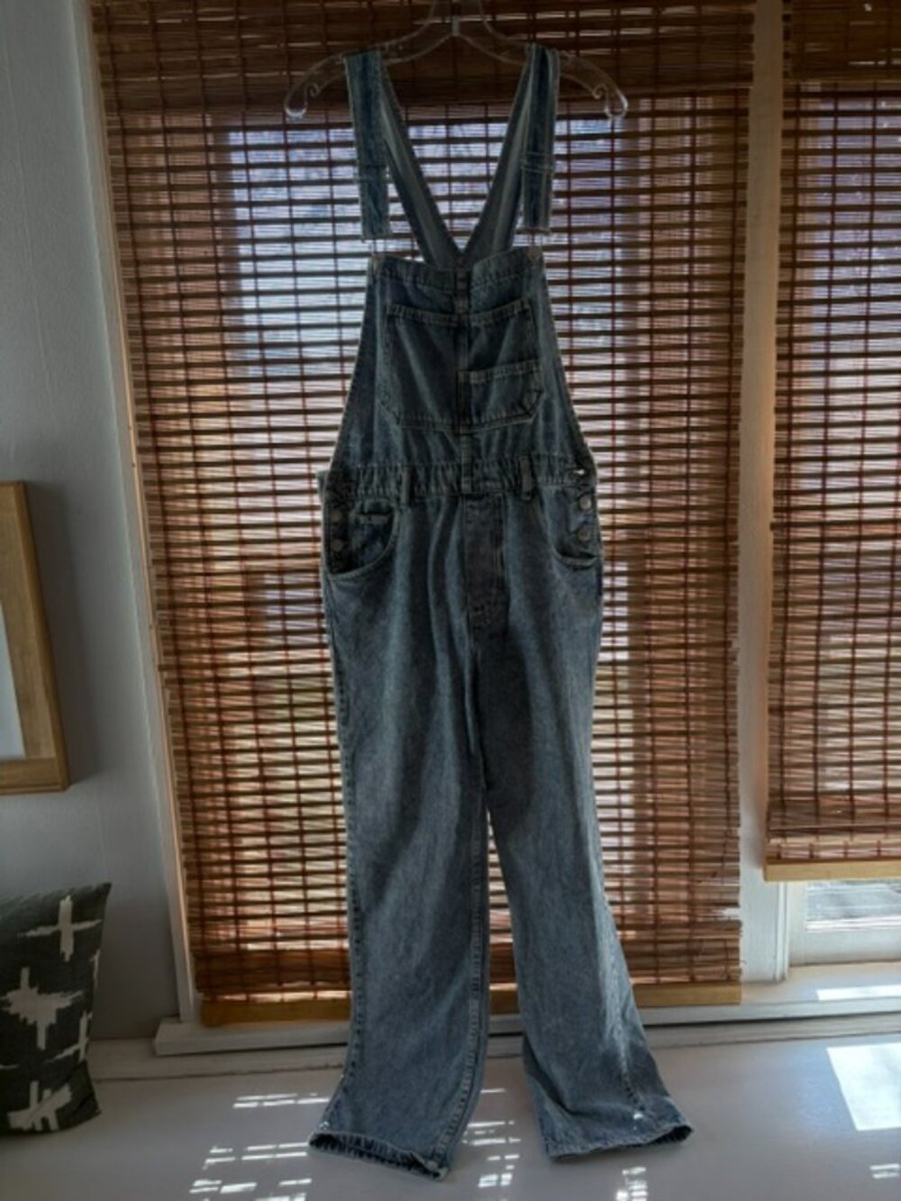 Free People We the Free Ziggy Denim Overalls, Size Small, Powder Blue - Picture 3 of 5